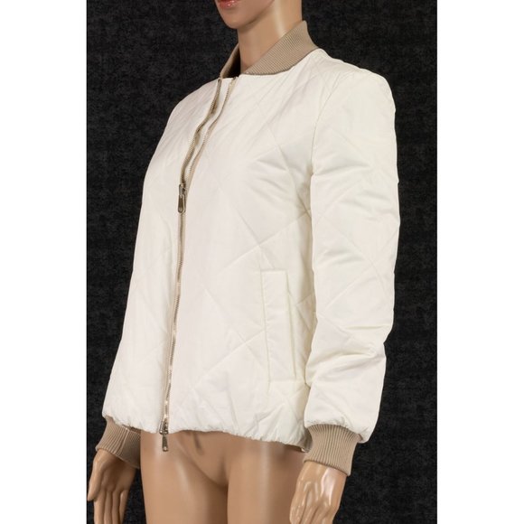 $3995 BRUNELLO CUCINELLI REVERSIBLE QUILTED BOMBER JACKET IN CHALK SIZE 40 - Picture 9 of 16